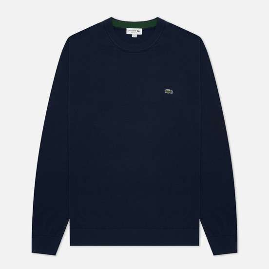 Мужской свитер Lacoste Classic Fit Embroidered Crocodile Navy Blue