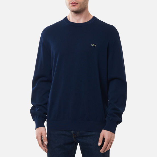 Мужской свитер Lacoste Classic Fit Embroidered Crocodile Navy Blue
