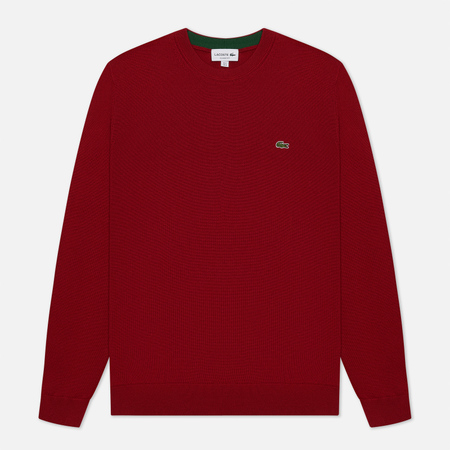 Мужской свитер Lacoste Classic Fit Embroidered Crocodile, цвет бордовый, размер XL