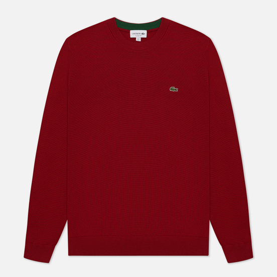 Мужской свитер Lacoste Classic Fit Embroidered Crocodile Bordeaux