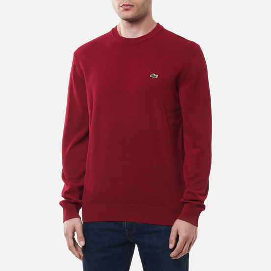 Мужской свитер Lacoste Classic Fit Embroidered Crocodile Bordeaux