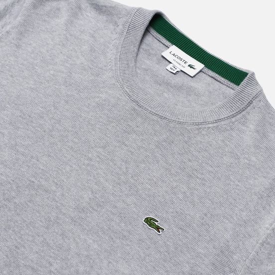 Мужской свитер Lacoste Classic Fit Embroidered Crocodile Silver Chine