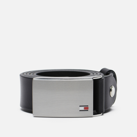 фото Ремень tommy jeans adjustable logo plaque, цвет чёрный, размер 100
