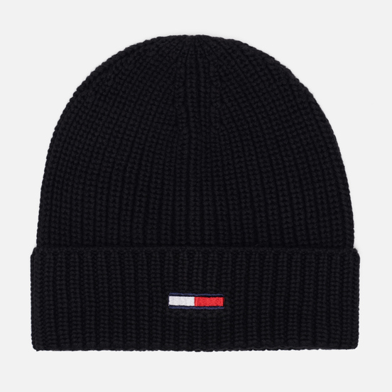 Шапка Tommy Jeans Basic Flag Rib-Knit Black