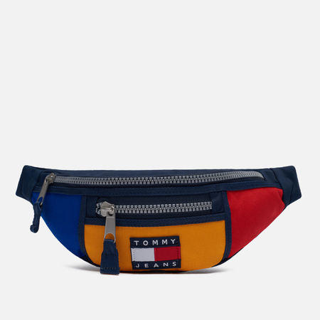 Сумка на пояс Tommy Jeans Heritage Bumbag Colorblock цвет синий 7000₽