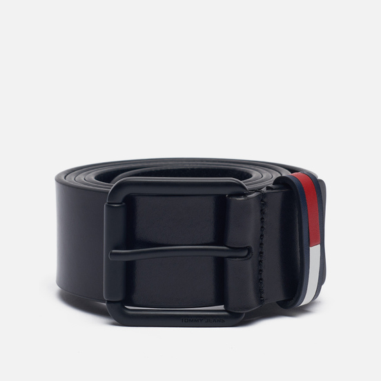 Ремень Tommy Jeans Casual Flag Leather Wide Black