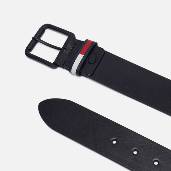 Ремень Tommy Jeans Casual Flag Leather Wide Black