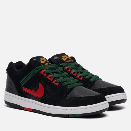 Мужские кроссовки Nike SB Air Force II Low Deep Forest Black/Gym Red/Deep Forest