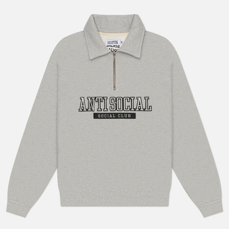 Мужская толстовка Anti Social Social Club Felt The Same Applique Quarter-Zip, цвет серый, размер L