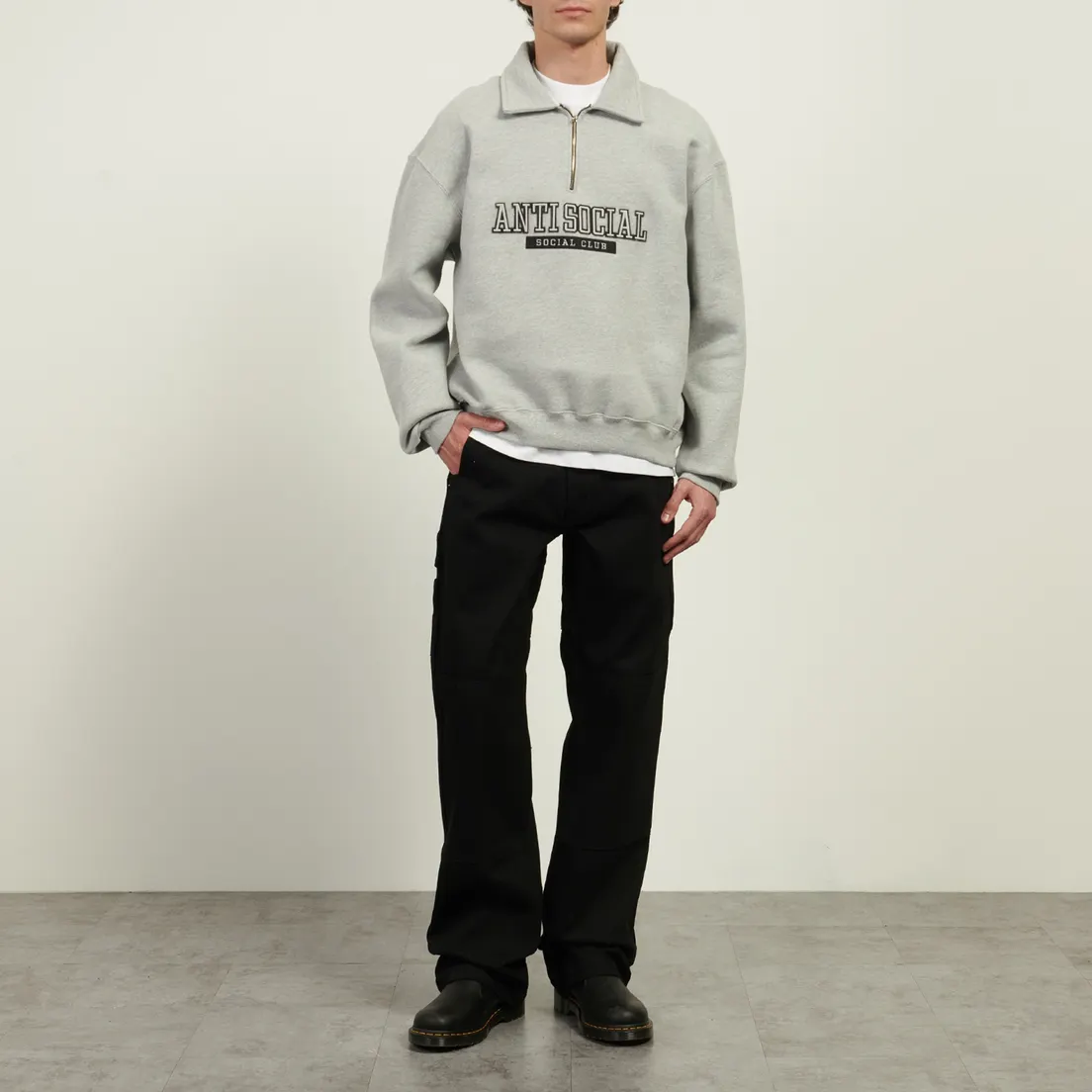 Anti Social Social Club Мужская толстовка Felt The Same Applique Quarter-Zip