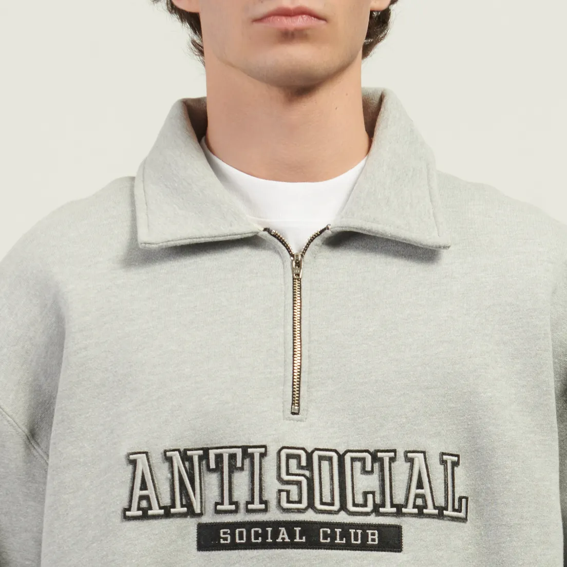 Anti Social Social Club Мужская толстовка Felt The Same Applique Quarter-Zip