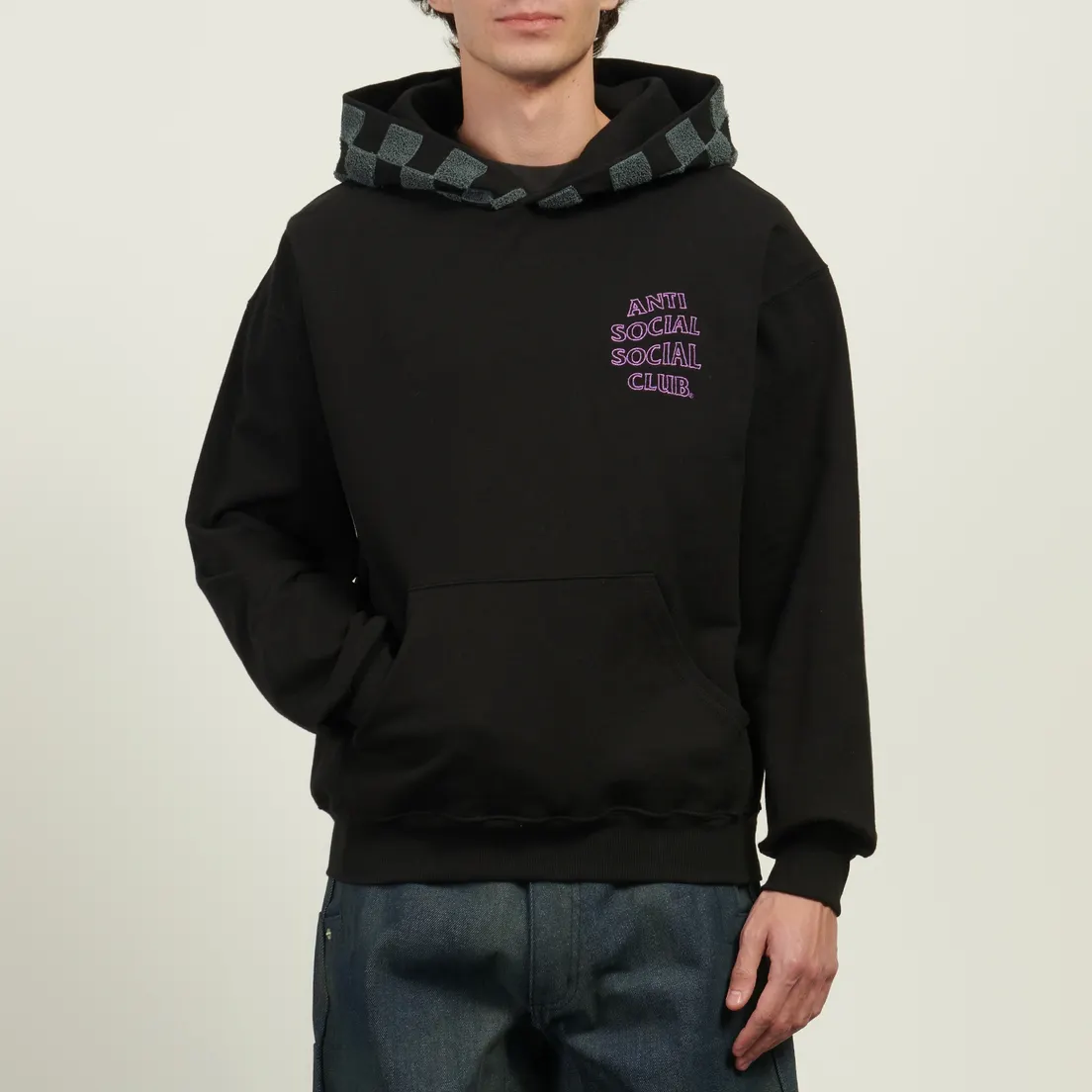 Anti Social Social Club Мужская толстовка Chenille Checkered Hoodie