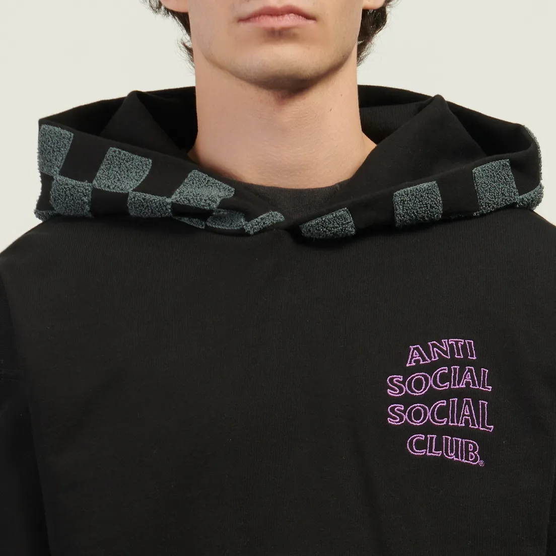 Anti Social Social Club Мужская толстовка Chenille Checkered Hoodie