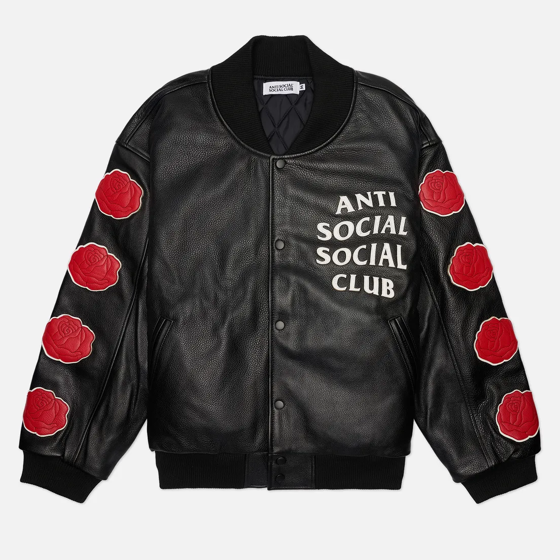 Anti Social Social Club Мужская куртка бомбер Petal To The Metal Leather Varsity