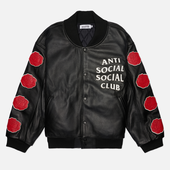 Мужская куртка бомбер Anti Social Social Club Petal To The Metal Leather Varsity