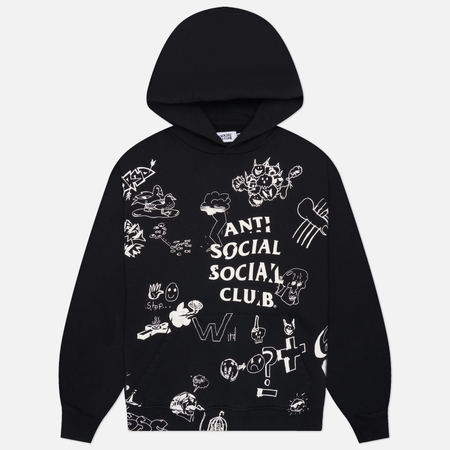 Мужская толстовка Anti Social Social Club Illustrated Hoodie, цвет чёрный, размер M