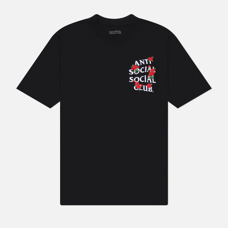 Мужская футболка Anti Social Social Club Embroidered Rose Kkotch, цвет чёрный, размер L