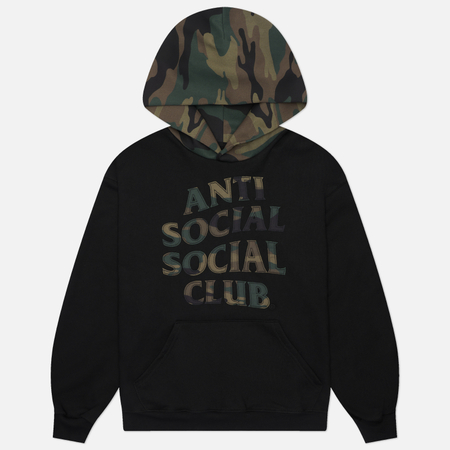 Мужская толстовка Anti Social Social Club Camo Applique Hoodie, цвет чёрный, размер S