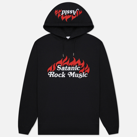 Мужская толстовка ASSID Satanic Rock Music Embroidered Hoodie Black
