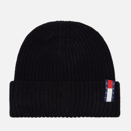 фото Шапка tommy jeans logo rib, цвет чёрный