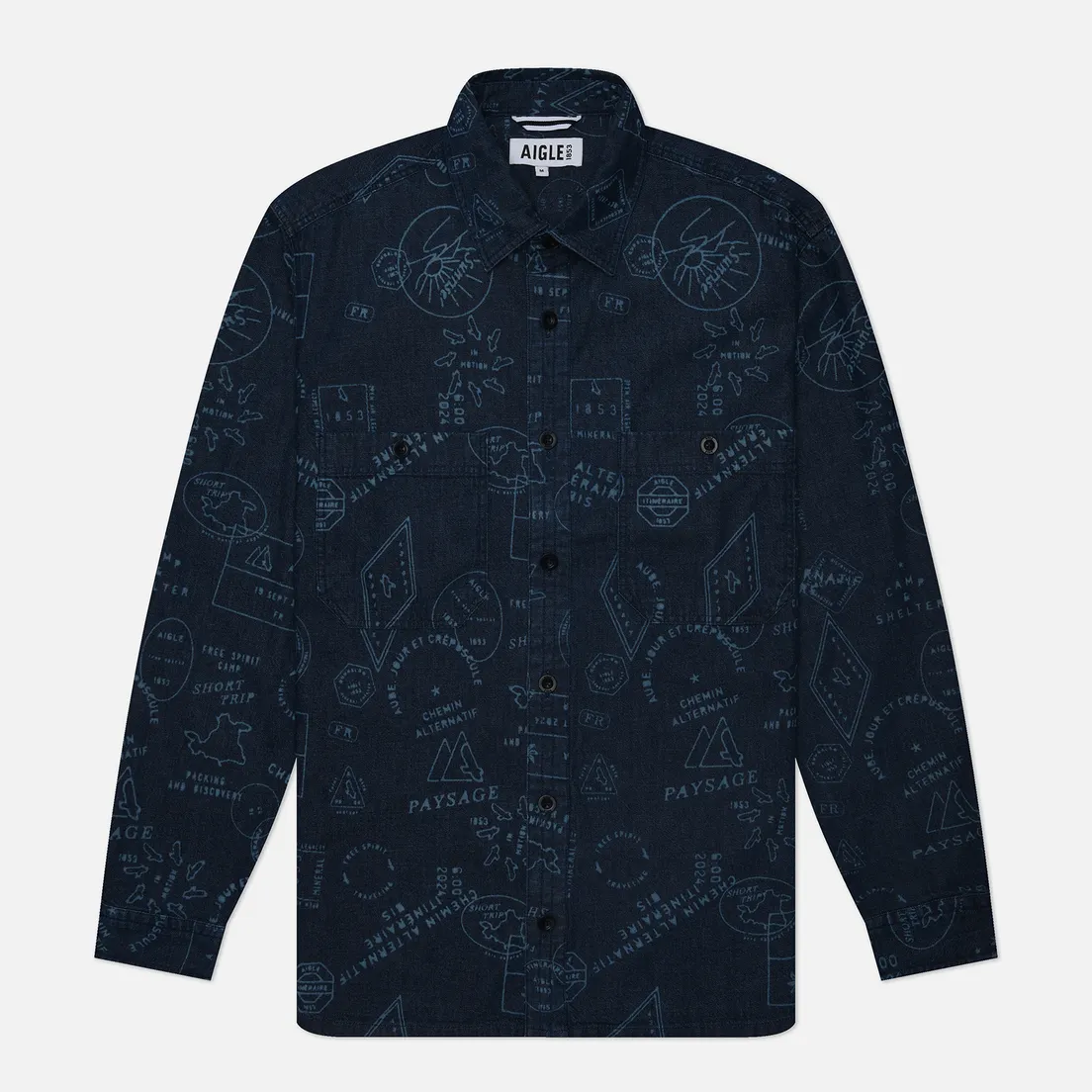 Aigle Мужская рубашка Denim All Over Print