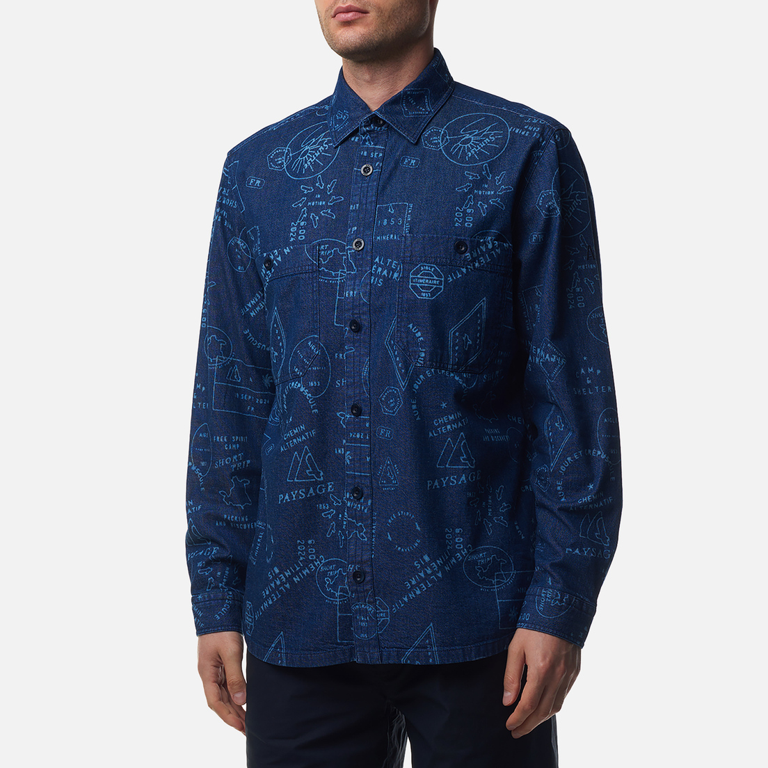 Aigle Мужская рубашка Denim All Over Print