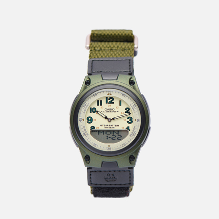 фото Наручные часы casio collection aw-80v-3b, цвет оливковый