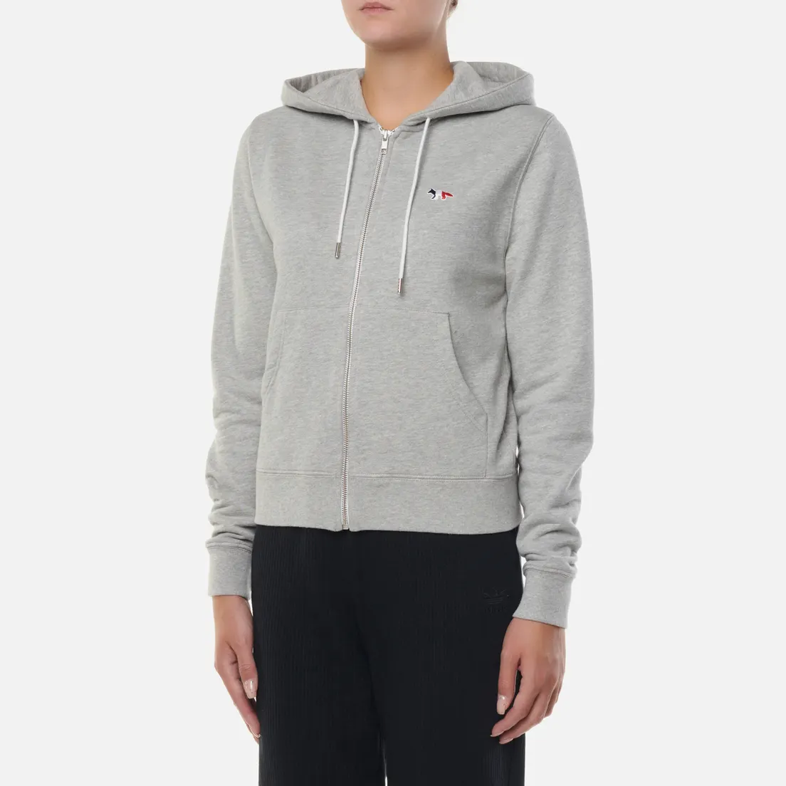 Maison Kitsune Женская толстовка Tricolor Fox Patch Zip Hoodie