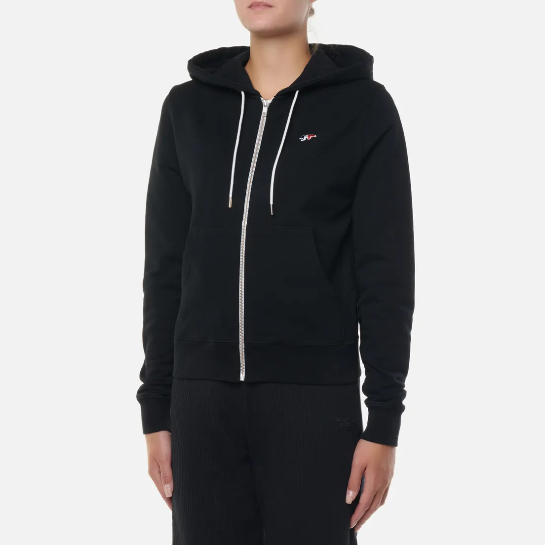 Maison Kitsune Женская толстовка Tricolor Fox Patch Zip Hoodie