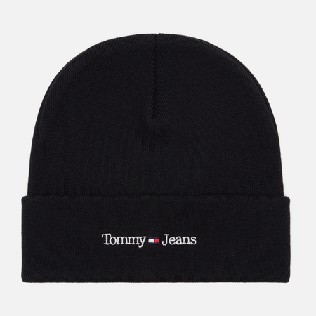 фото Шапка tommy jeans new logo embroidery, цвет чёрный