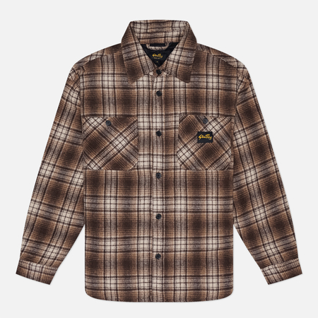 Мужская рубашка Stan Ray Quilted Plaid Overshirt, цвет коричневый, размер XL