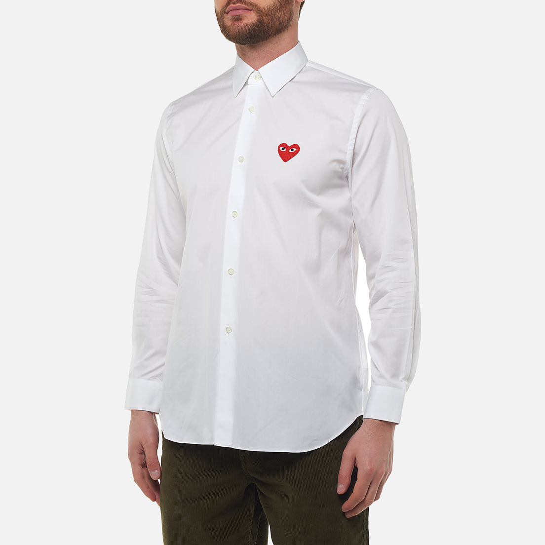 Comme des Garcons Play Мужская рубашка Red Heart Emblem