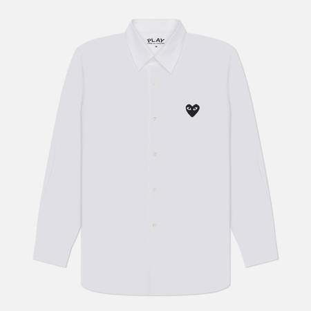 Мужская рубашка Comme des Garcons Play Black Heart Emblem, цвет белый