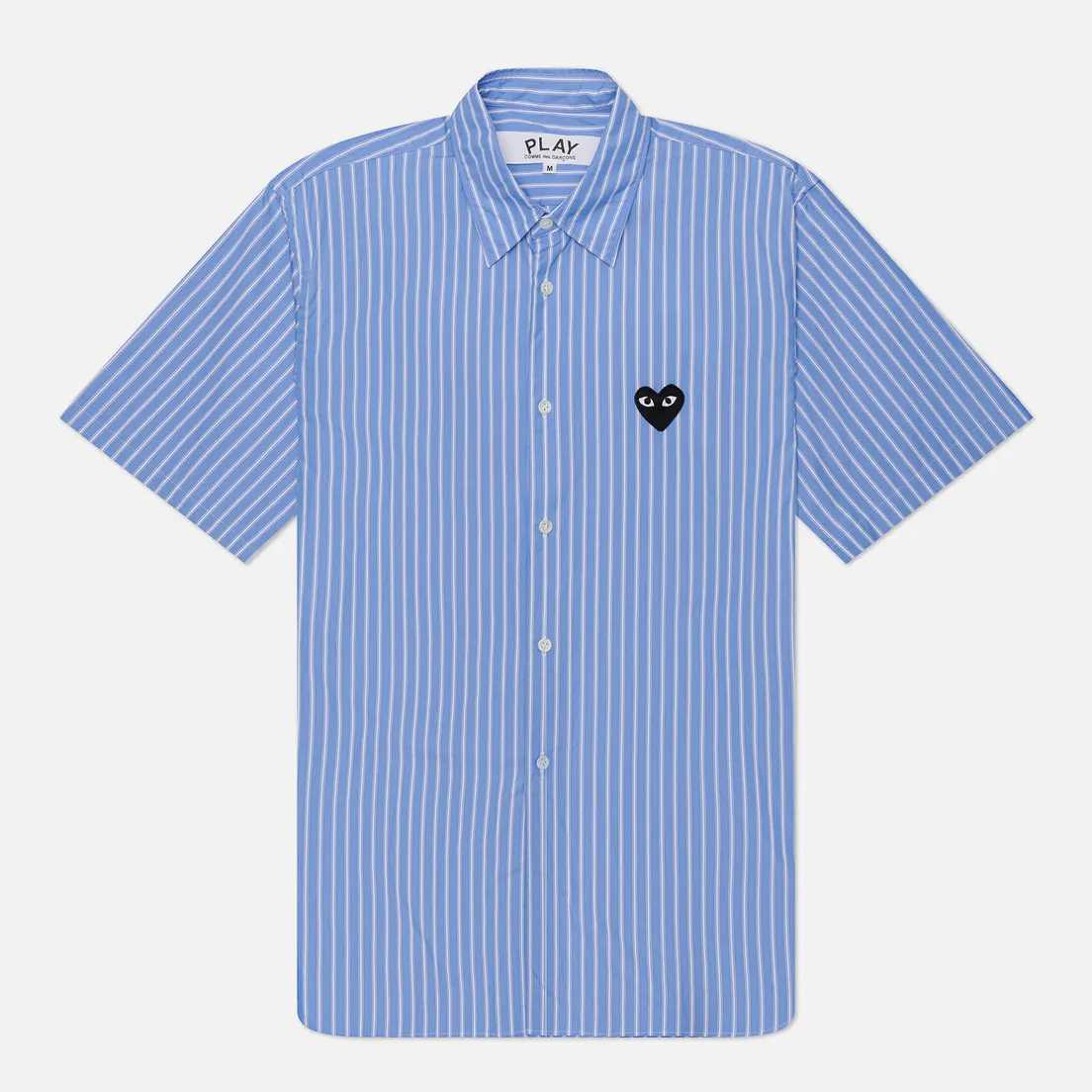 Comme des Garcons Play Мужская рубашка Black Emblem Striped Short Sleeve