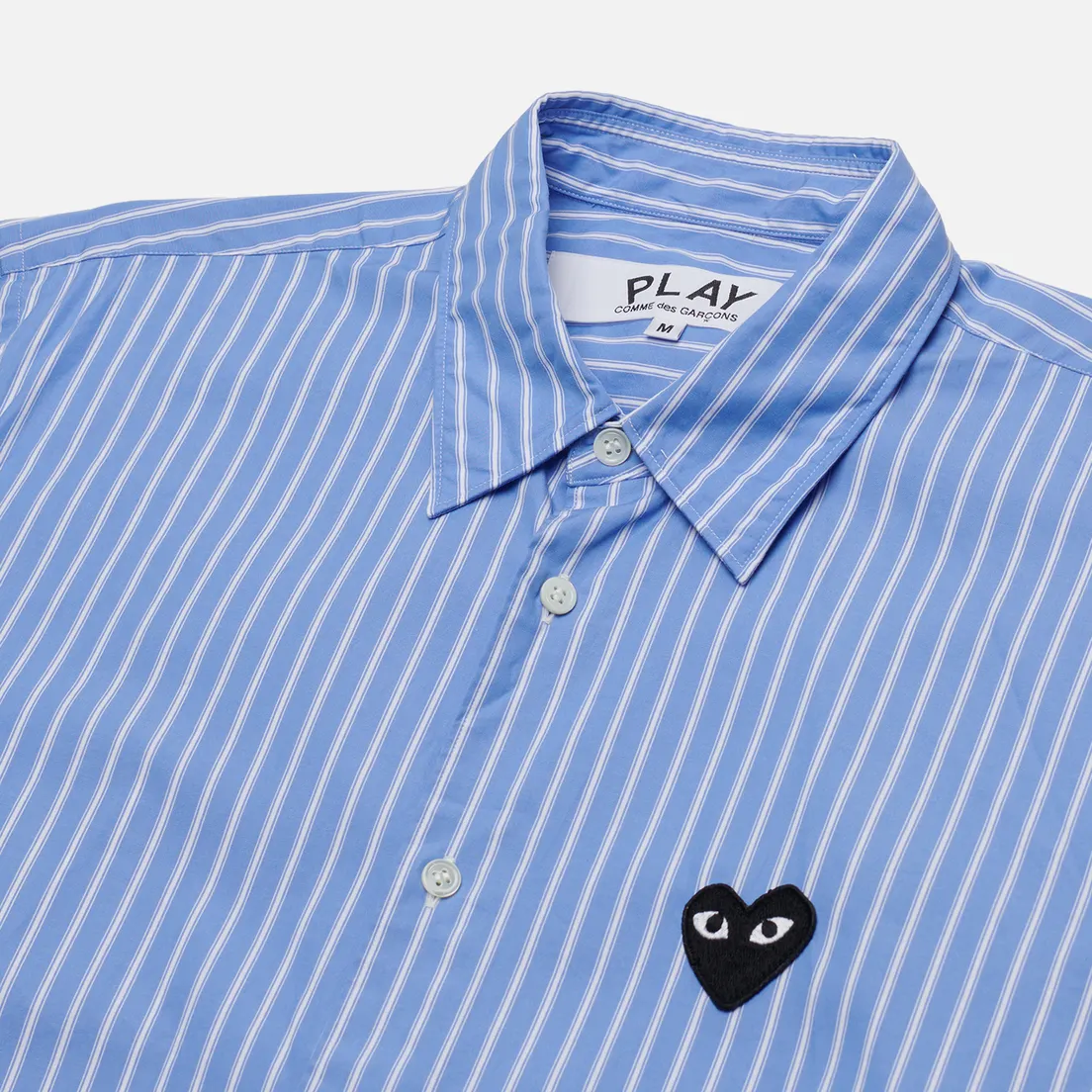 Comme des Garcons Play Мужская рубашка Black Emblem Striped Short Sleeve