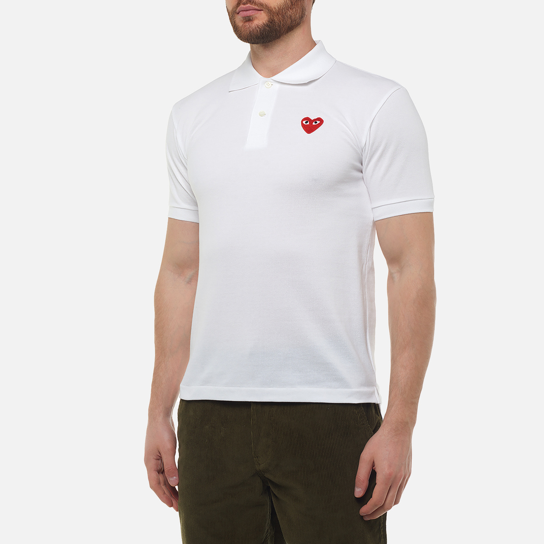 Comme des Garcons Play Мужское поло Red Heart Emblem