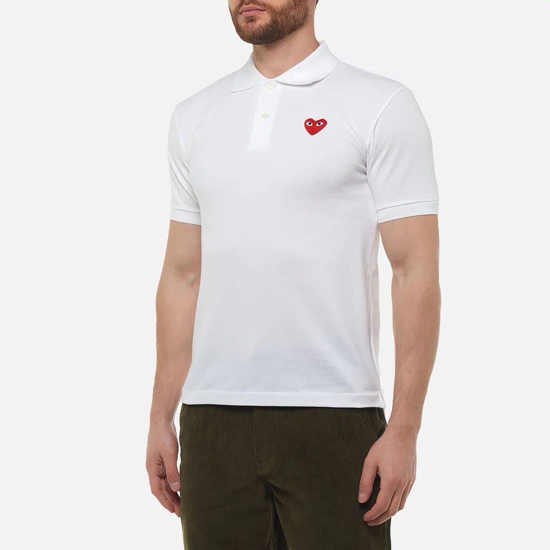 Comme des Garcons Play Мужское поло Red Heart Emblem