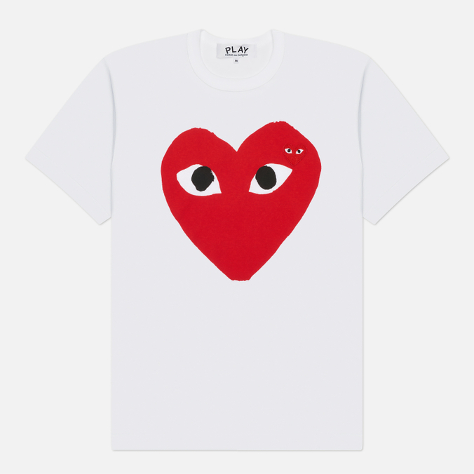 Мужская футболка Comme des Garcons Play Oversized Red Emblem