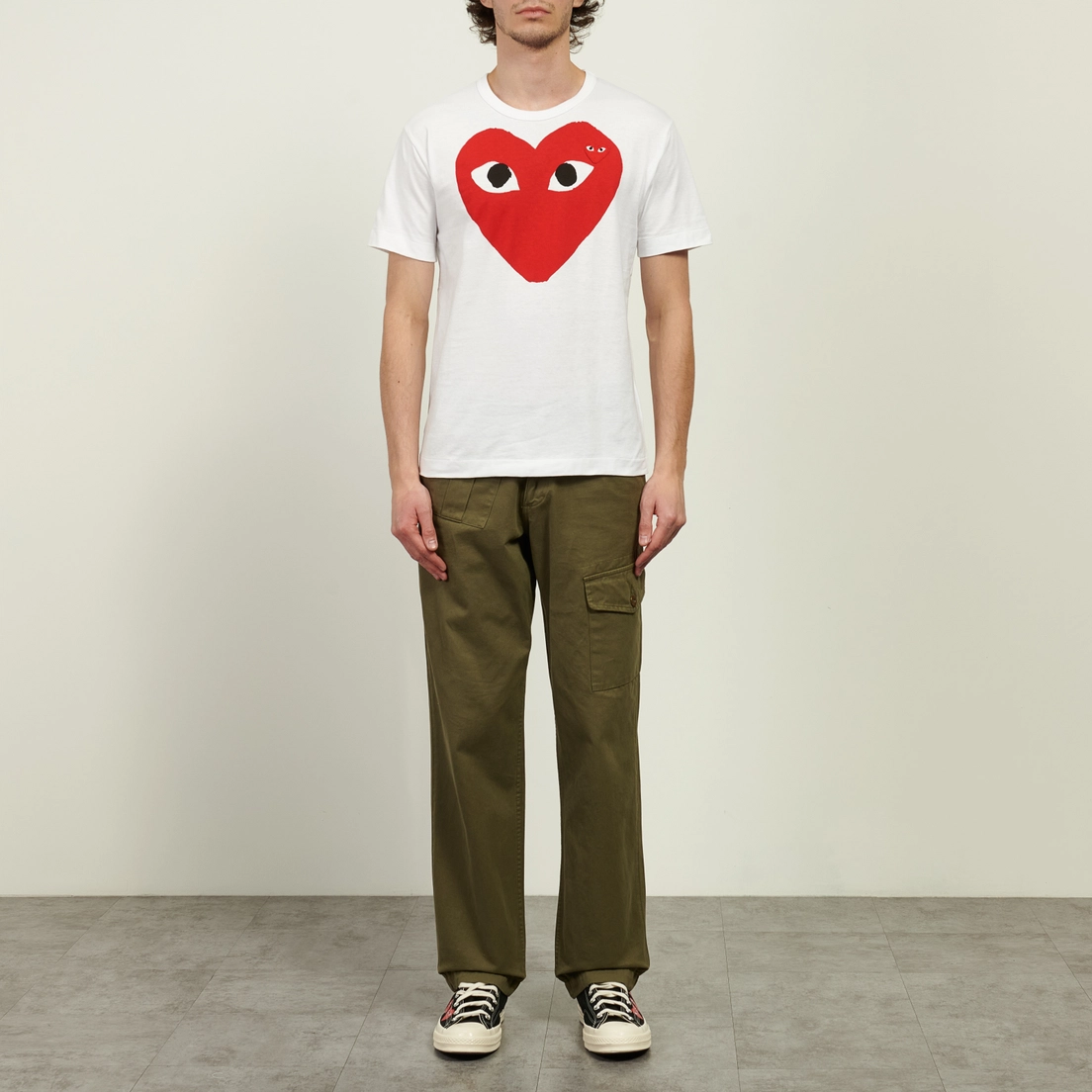 Comme des Garcons Play Мужская футболка Oversized Red Emblem