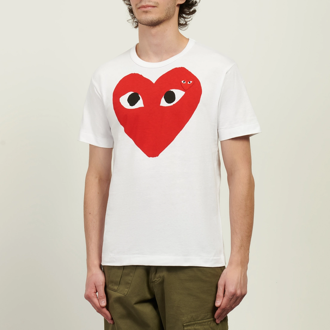 Comme des Garcons Play Мужская футболка Oversized Red Emblem