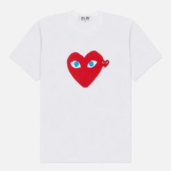 Comme des Garcons Play Мужская футболка Red Emblem Blue Eyes