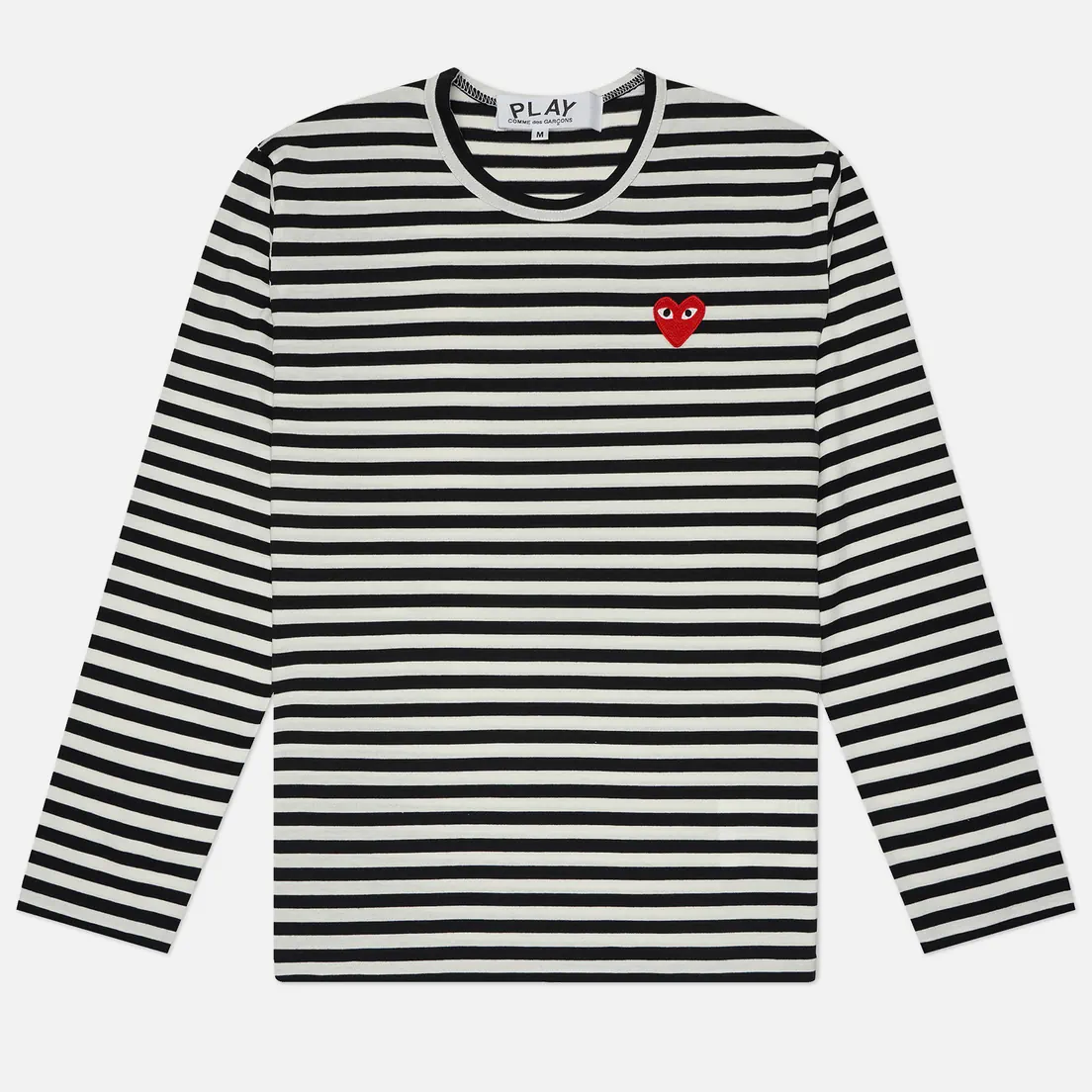 Comme des Garcons Play Мужской лонгслив Red Emblem Striped