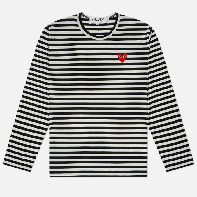 Мужской лонгслив Comme des Garcons Play Red Emblem Striped