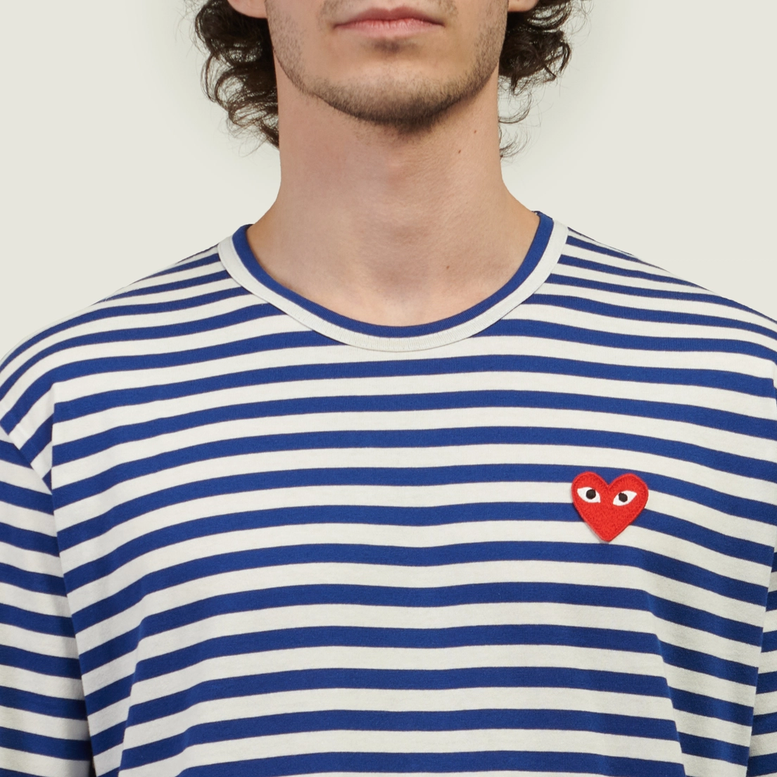 Comme des Garcons Play Мужской лонгслив Red Emblem Striped