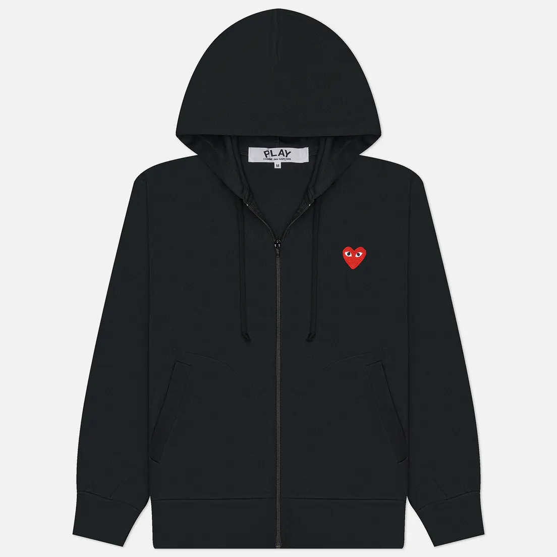 Comme des Garcons Play Мужская толстовка Red Heart Emblem Zip Hoodie