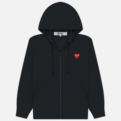 Comme des Garcons Play Мужская толстовка Red Heart Emblem Zip Hoodie