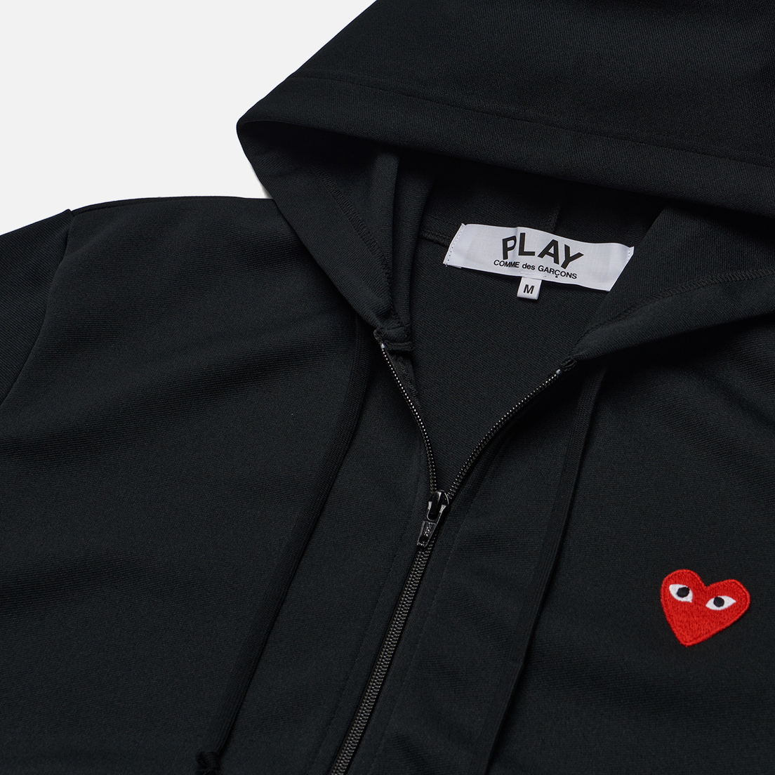 Comme des Garcons Play Мужская толстовка Red Heart Emblem Zip Hoodie