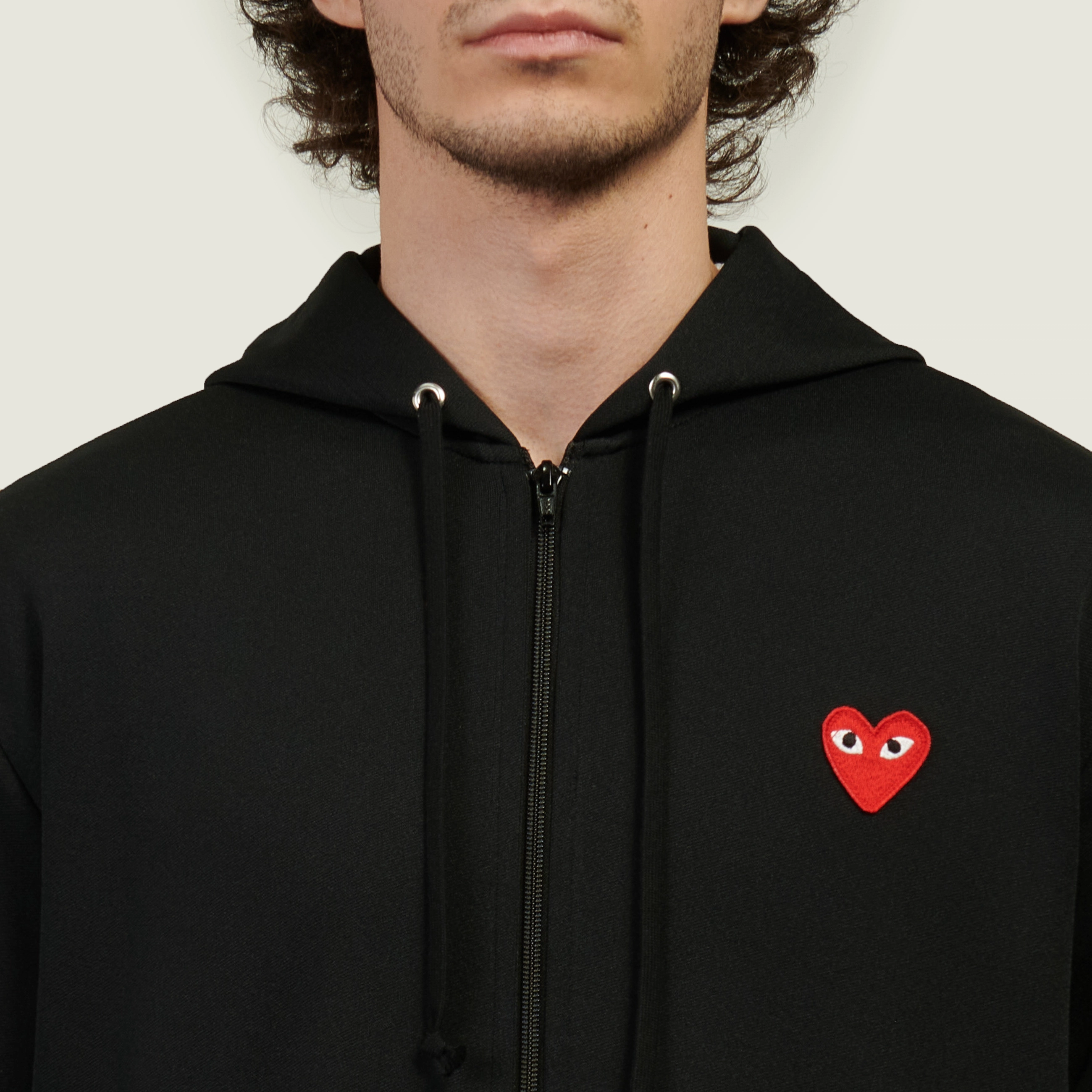 Мужская толстовка Comme des Garcons Play Red Heart Emblem Zip
