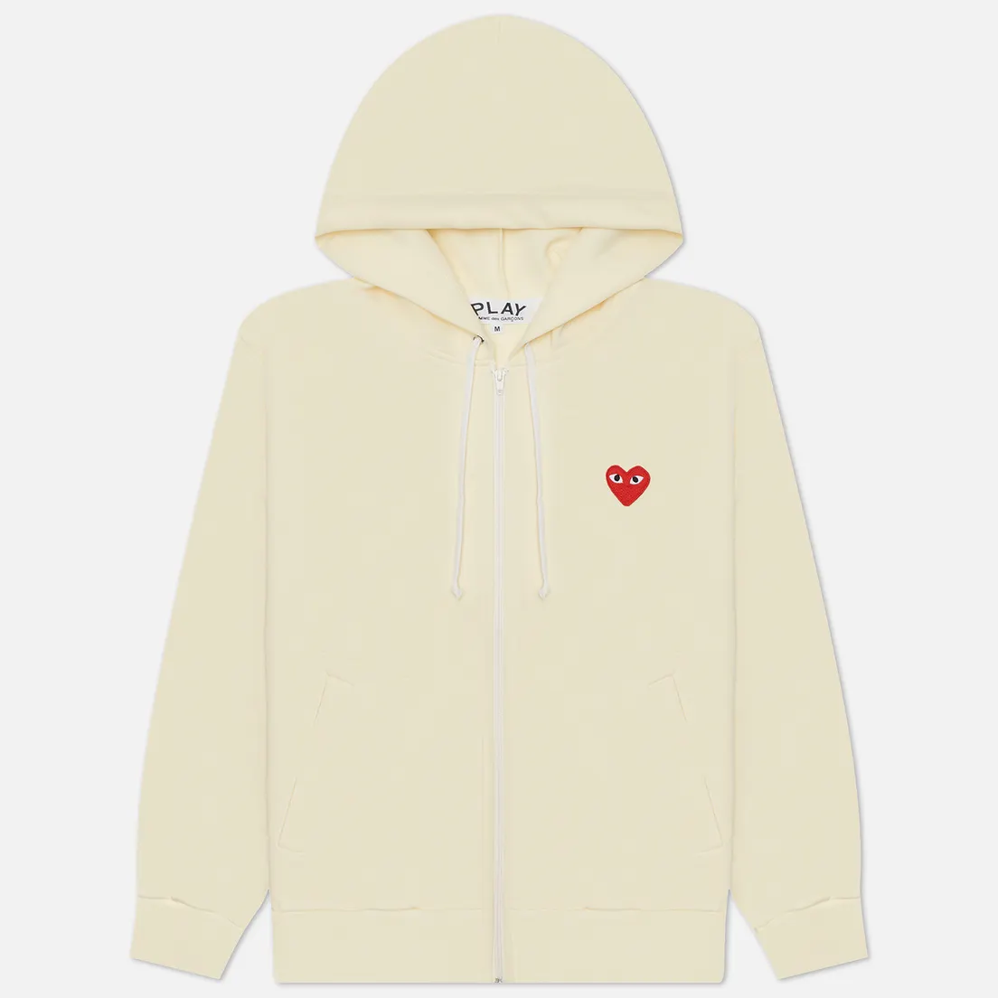 Comme des Garcons Play Мужская толстовка Red Heart Emblem Zip Hoodie
