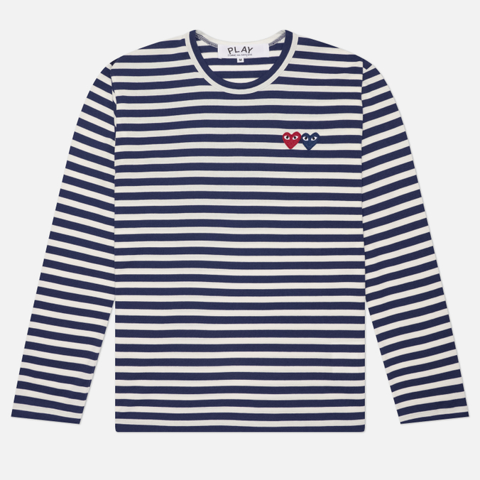 Мужской лонгслив Comme des Garcons Play Double Burgendy Emblem
